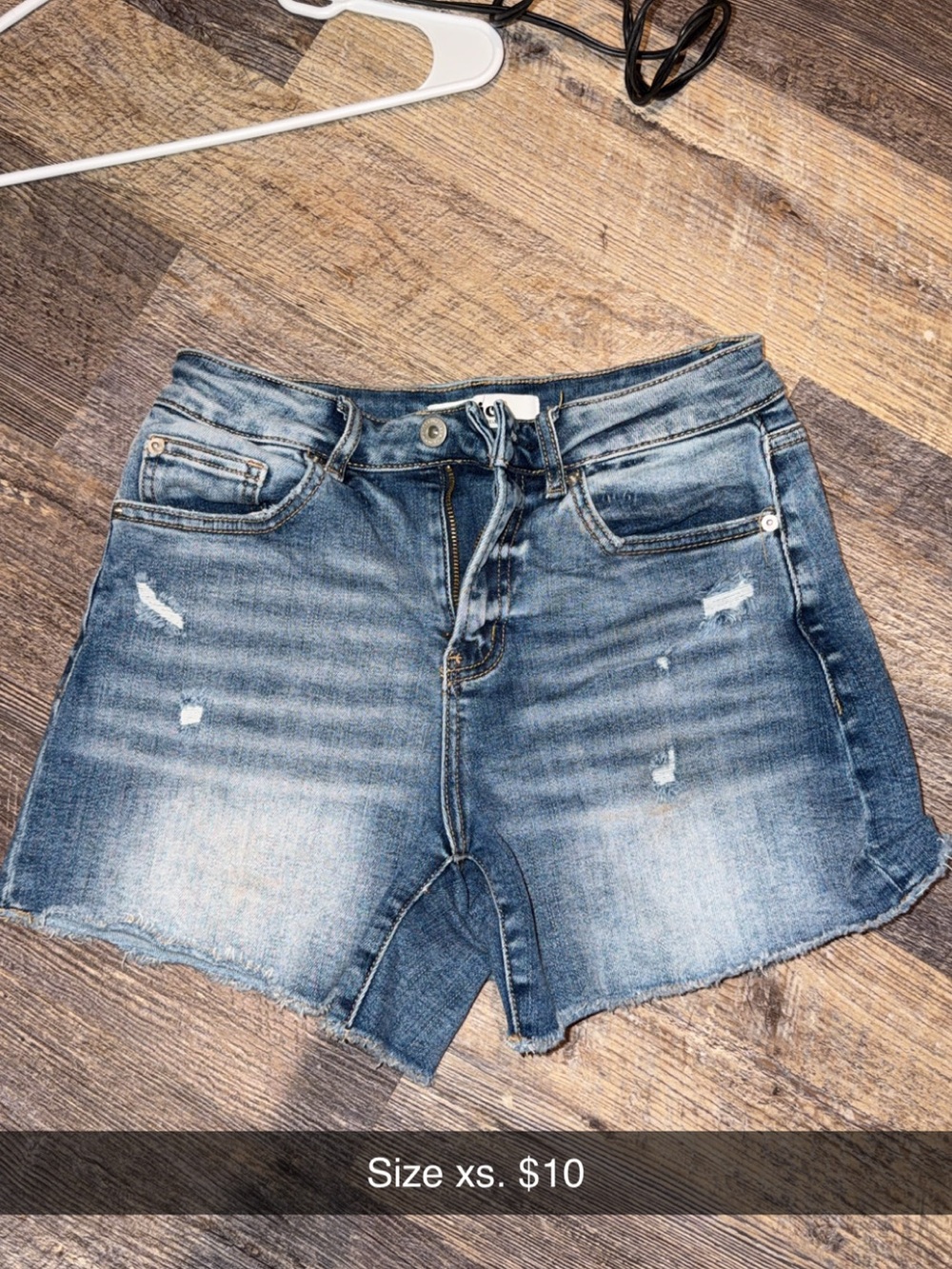 Denim High-Rise Distressed Women's Shorts - Blue